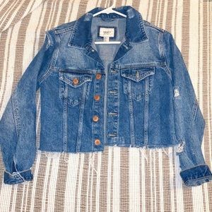 Distressed Cropped JEAN JACKET